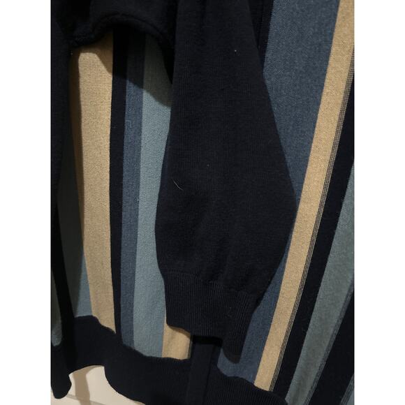 Men’s Polka Original Classic  Rockabilly Cardigan , Sz M, Navy Tan & Blue Zip up - Picture 5 of 9